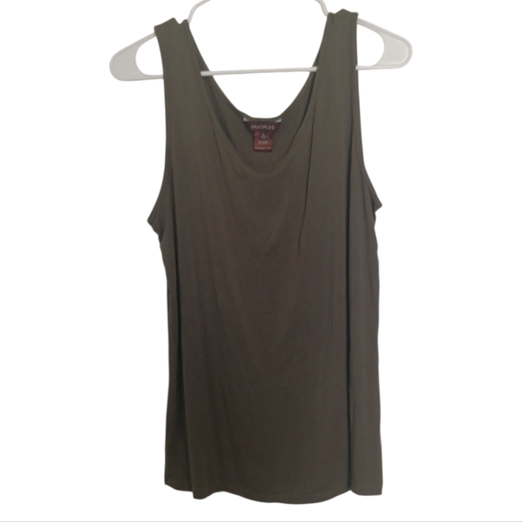 Multiples Olive Green Scoop Neck Tank Top Size Large - Picture 1 of 3